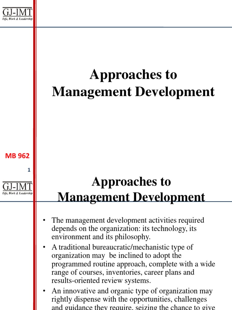 Management Development Approaches | PDF | Mentorship | Learning