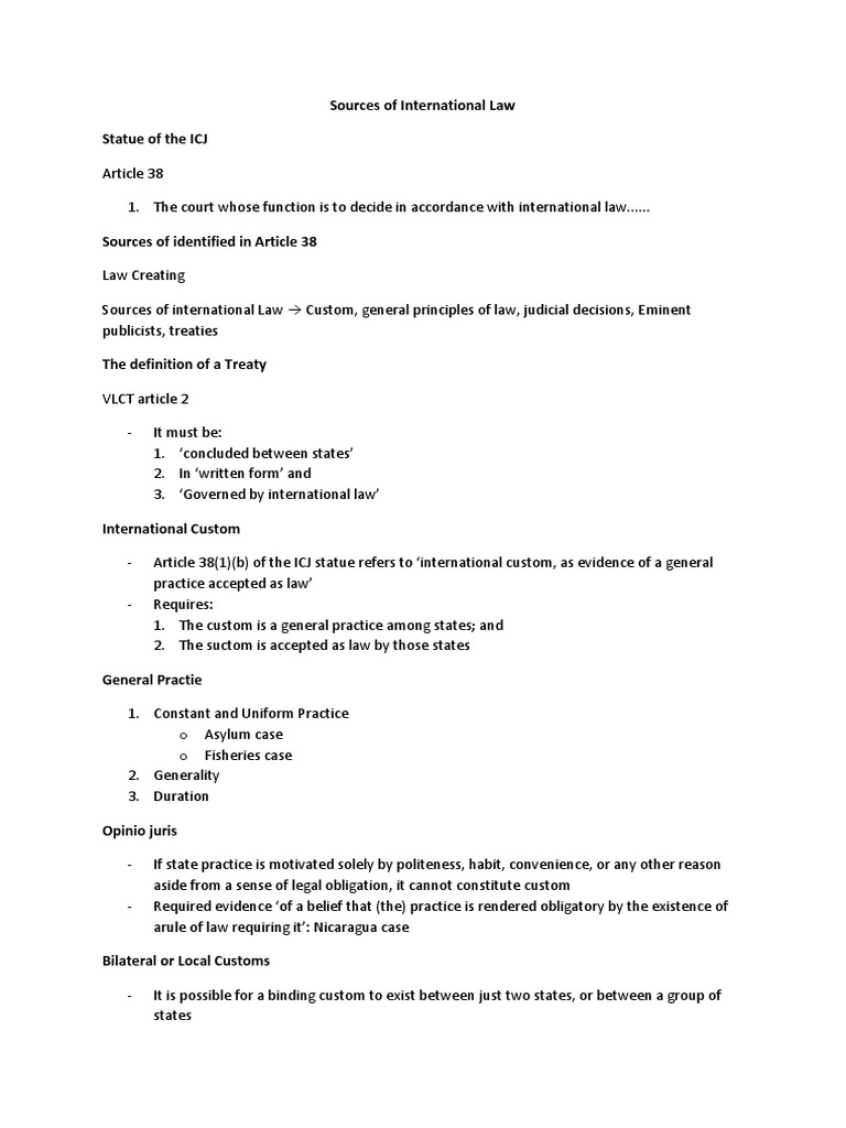 Catatan '4' Sources of International Law 14032019 | PDF | International ...