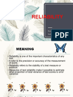 Reliability: Floramae Z. Campos Student/MA-GC