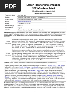 internet lesson plan