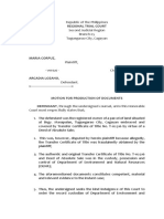 Motion For Production of Documents. Lean