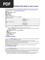 Using CALL TRANSACTION USING For Data Transfer: The MODE Parameter