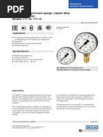 Bourdon Tube Pressure Gauge, Copper Alloy