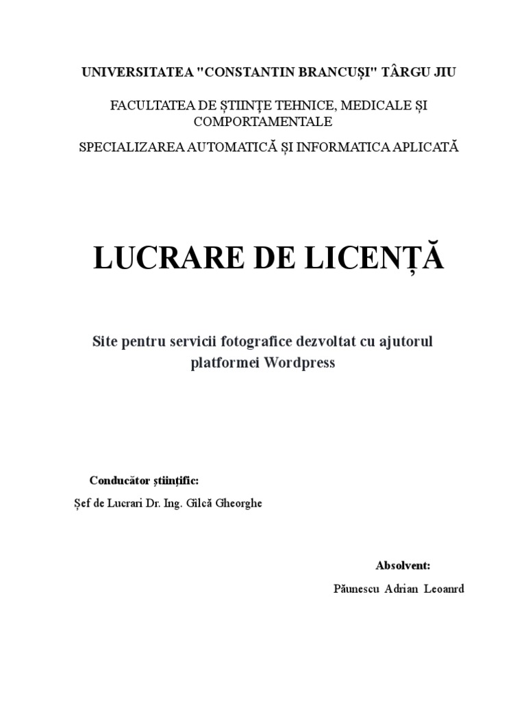 Licenta Mea Cea Super | PDF
