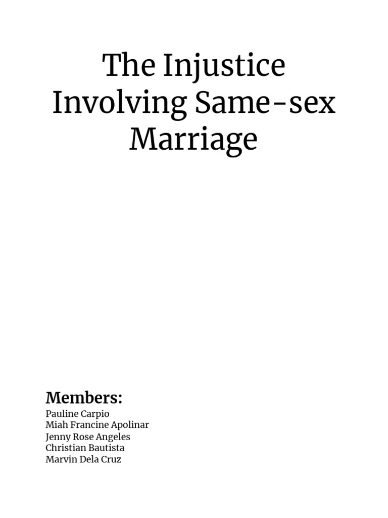 History and Discrimination of Same-Sex Marriage | PDF | Civil Union ...