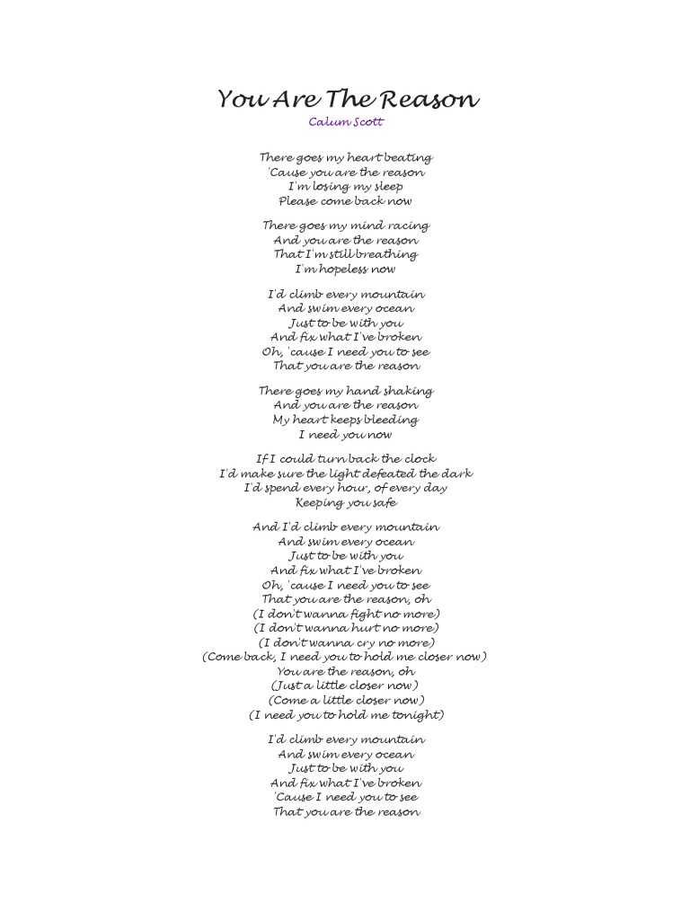 You Are The Reason | PDF