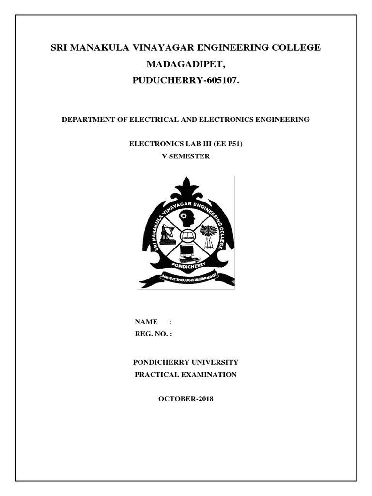 EE Lab III Practical Exam 2018 | PDF