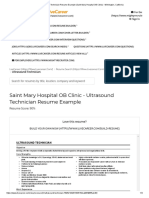 Ultrasound Technician Resume Example (Saint Mary Hospital OB Clinic) - Wilmington, California