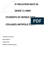 Effect of Inflation Rate in Life of Grade 11 Abm Students of World Citti Collages Antipolo
