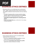 Benefits of Ethics