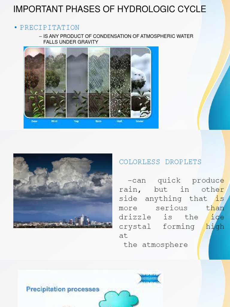 Important Phases of Hydrologic Cycle: - Precipitation | PDF ...