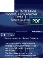 Trading, Profit & Loss Accounts and Balance Sheets: Further Considerations
