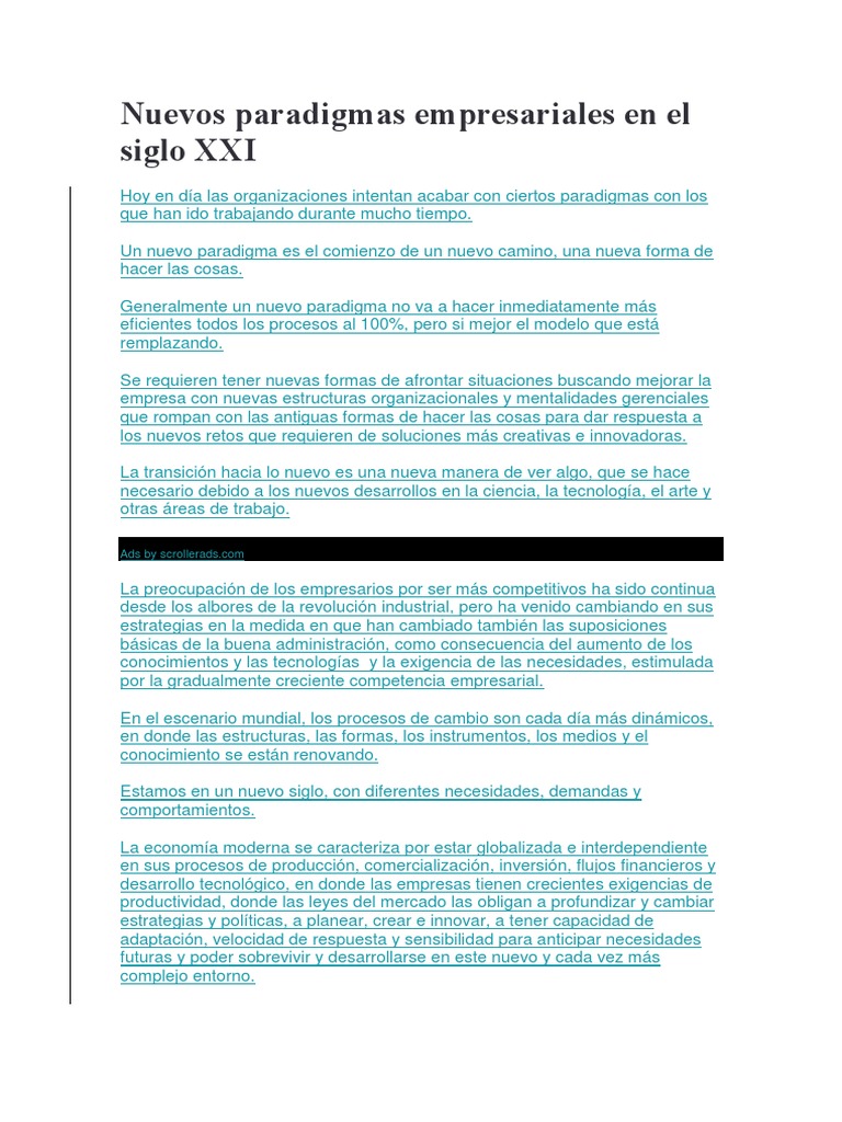Nuevos Paradigmas Empresariales XXI | PDF | Calidad (comercial) | Sociedad