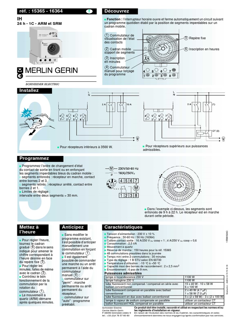 Schema electrique horloge merlin gerin - Combles isolation