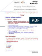 Evaluación de la redacción, ortografía y presentación de un trabajo académico sobre costos y presupuestos