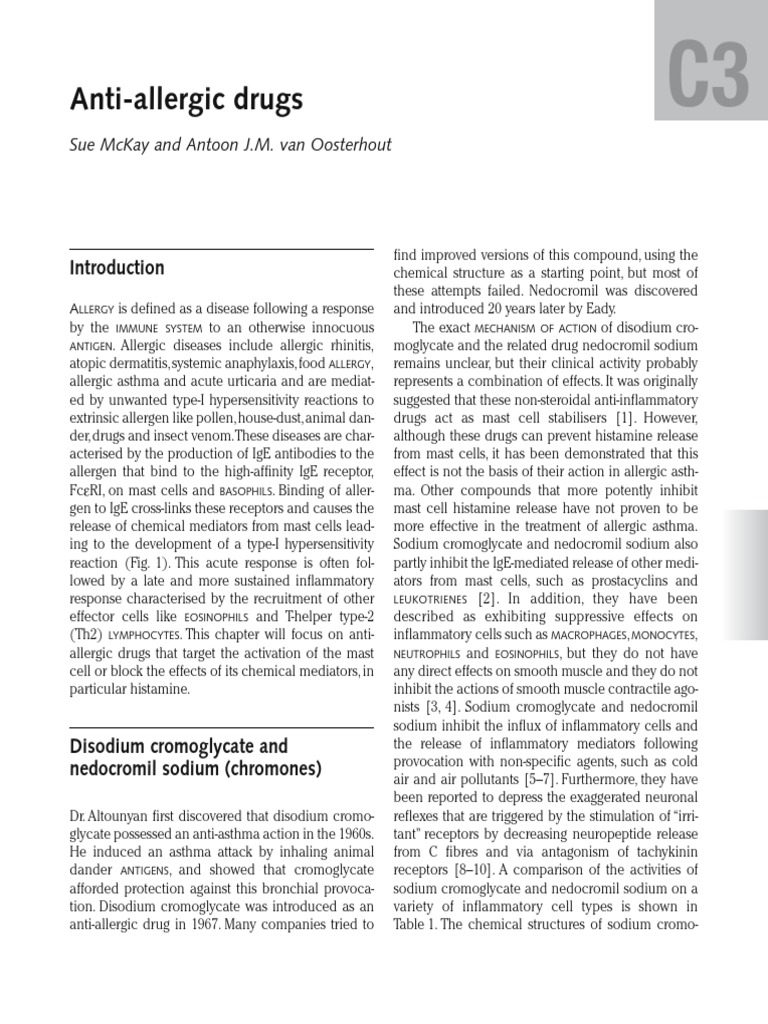 C3 AntiAllergic Drugs PDF Allergy Inflammation