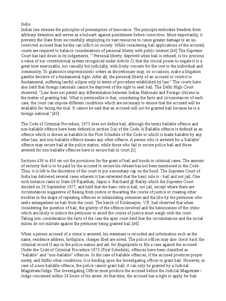 Understanding Bail in Indian Law | PDF | Bail | Separation Of Powers