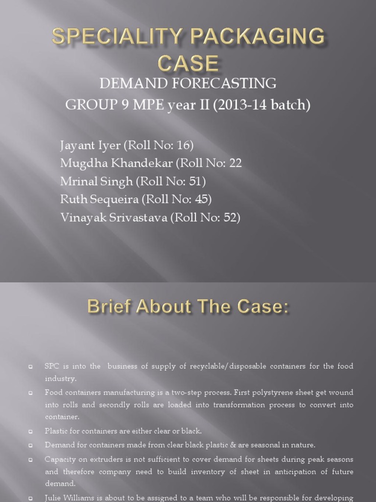Demand Forecasting for SPC Containers | PDF | Forecasting | Regression ...