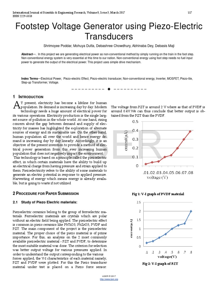 Footstep Voltage Generator Using Piezo Electric Transducers PDF PDF