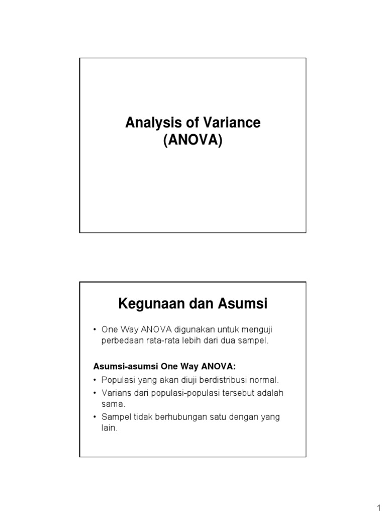 Analysis of Variance PDF | PDF