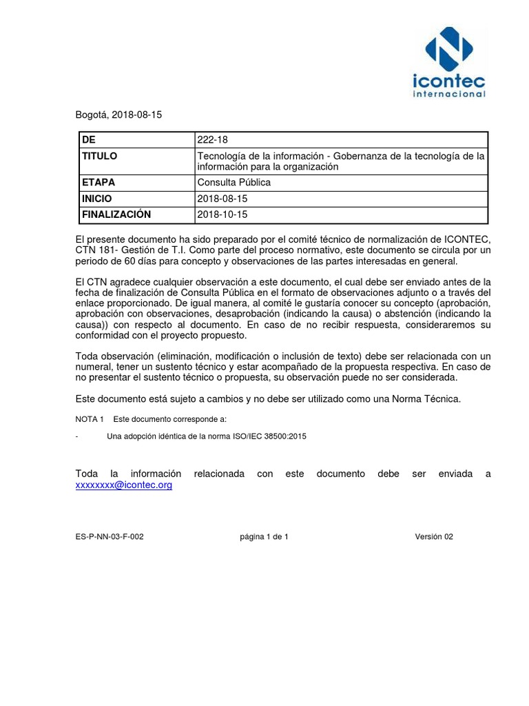 De 222 18 Iso Iec 38500 | PDF | Tecnología de información y ...