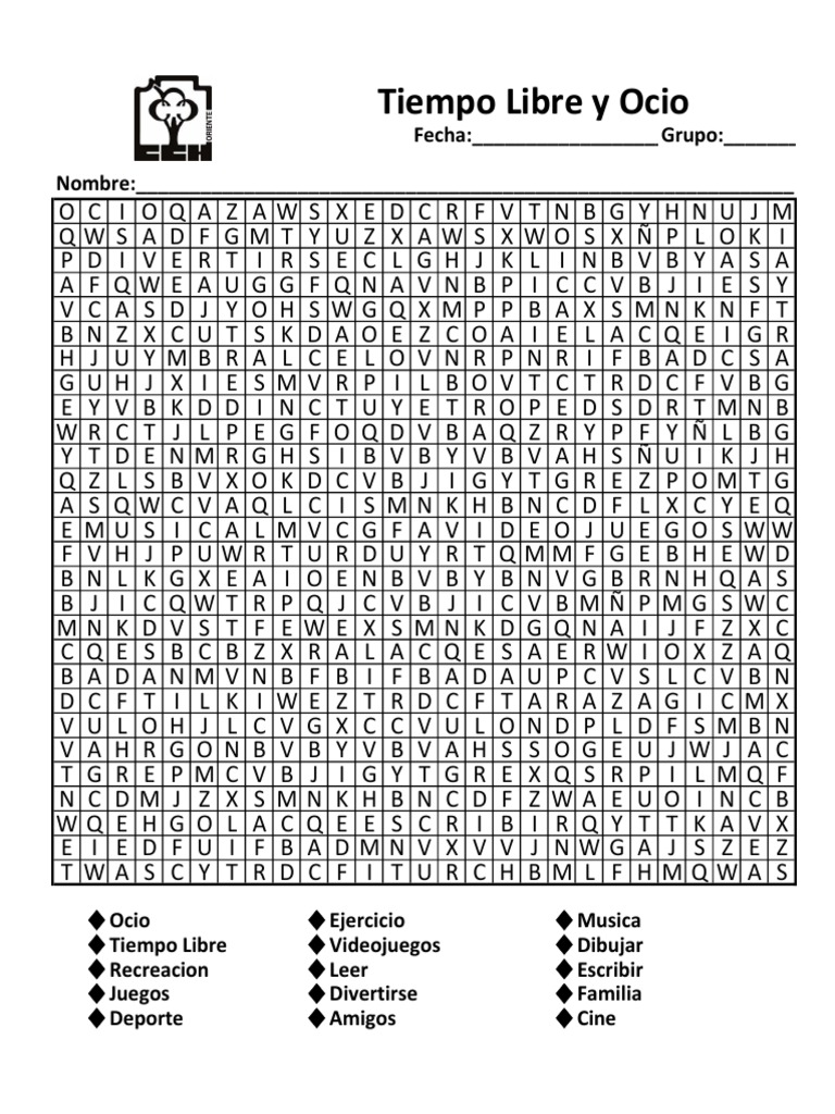 Sopa De Letras Tiempo Libre