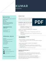 Pale Turquoise Social Media Manager Simple Resume 3