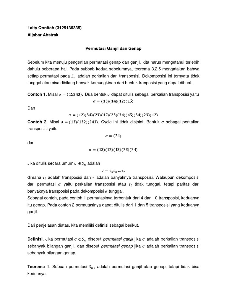 Permutasi Ganjil Dan Genap Docx