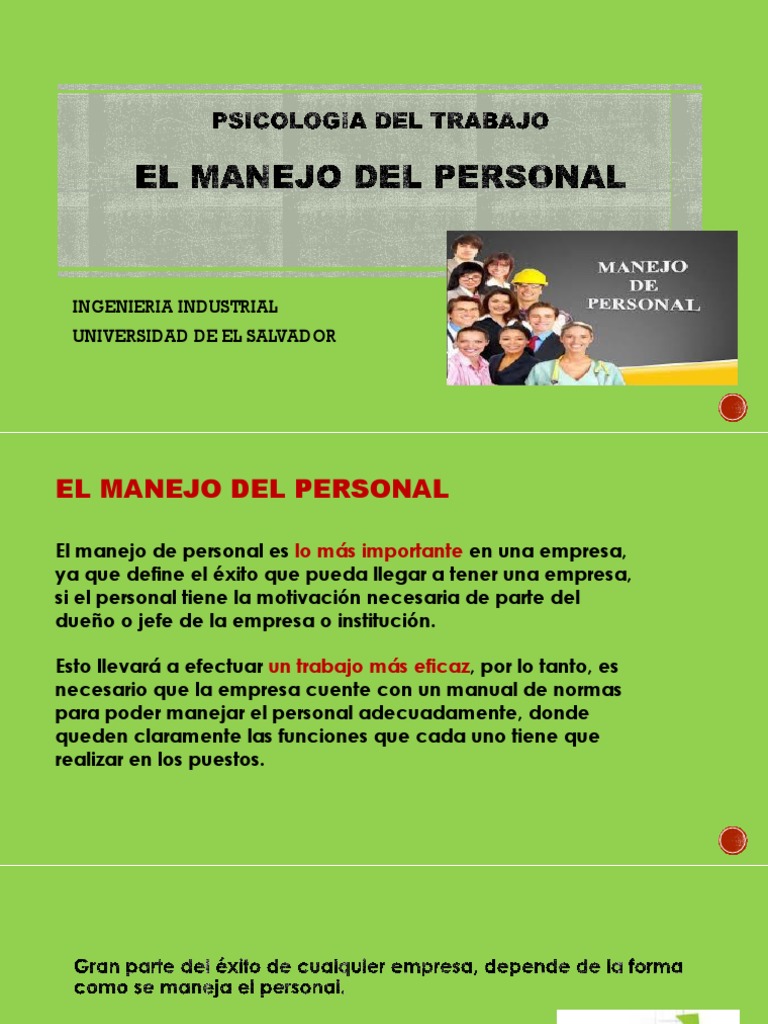 Estrategias para el Manejo de Personal | PDF | Liderazgo | Sicología