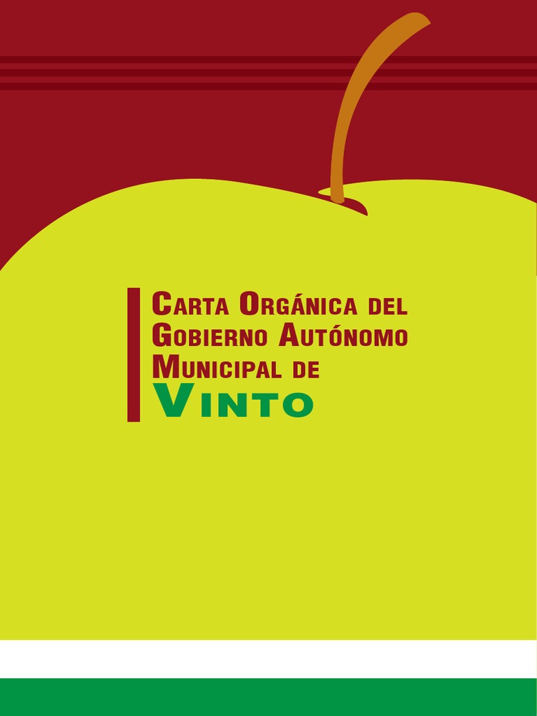 Carta Orgánica del Municipio de Vinto | PDF | Alcalde | Estado (política)