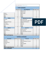 Expense Worksheet