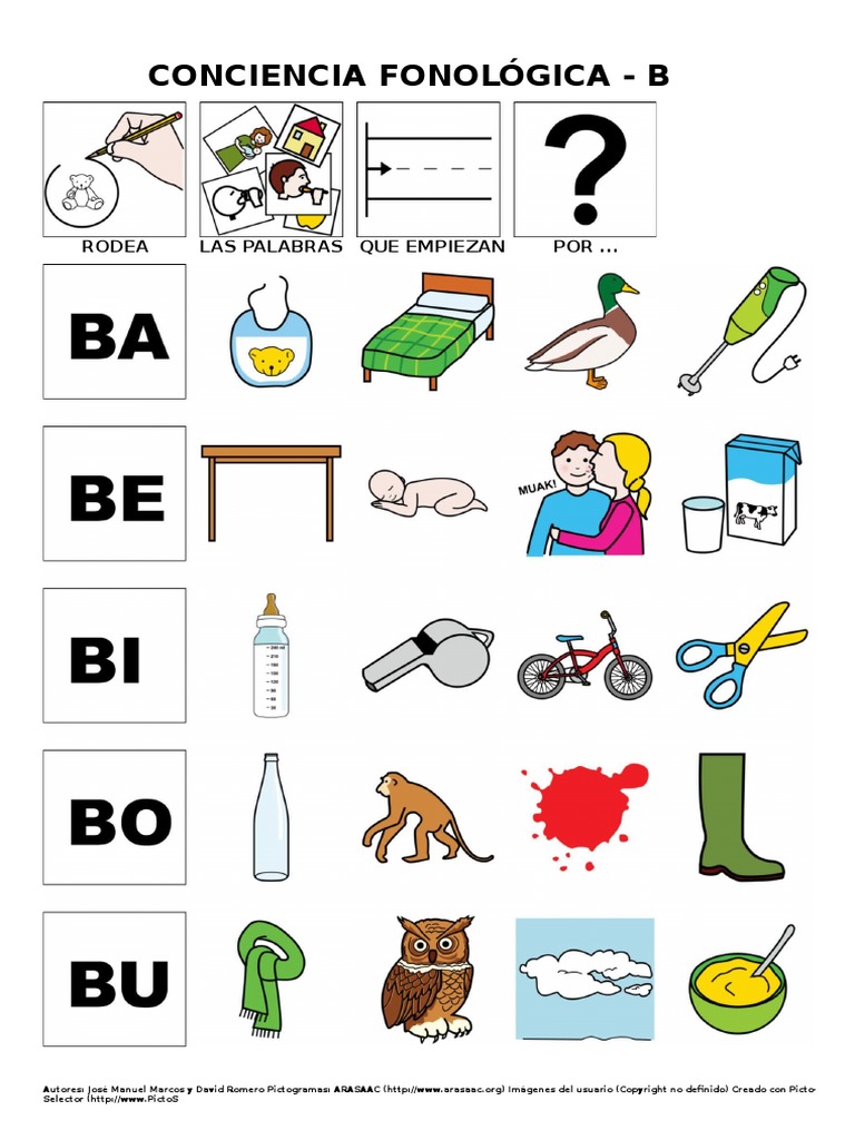 03 Conciencia Fonologica Ba Be Bi Bo Bu Pdf Patentar Informacion De La Empresa