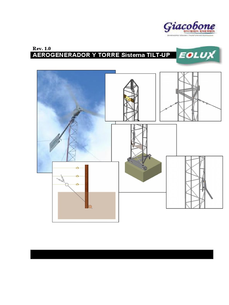 Manual de Instalación Aerogenerador EOLUX | PDF | Turbina eólica ...
