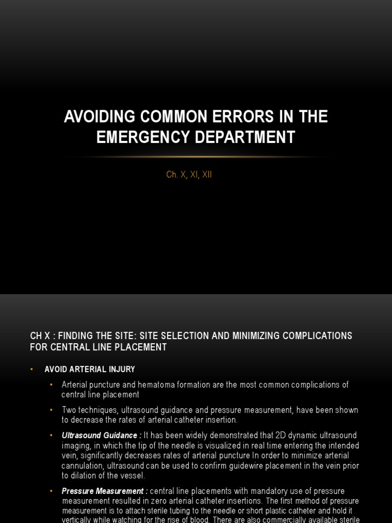 Avoiding Common Errors in The Ed | PDF | Cardiopulmonary Resuscitation ...