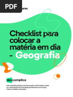 Checklist Para Colocar a Matéria Em Dia - Geografia