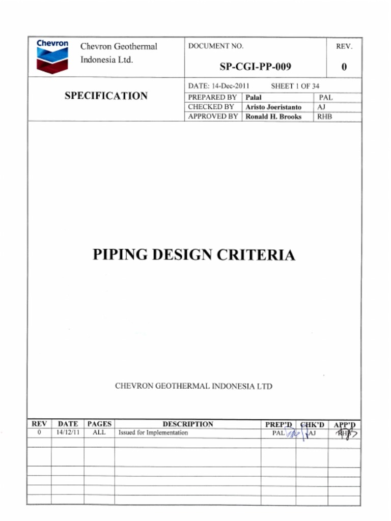 Piping Design Criteria pdf Pipe Fluid Conveyance Valve