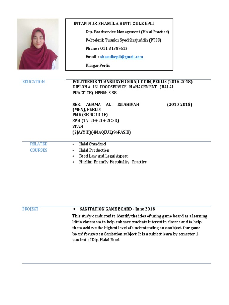 Resume Shamila Pdf Foods Religion And Belief