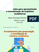 Procedimentos para apresentação e normalização de trabalhos acadêmicos