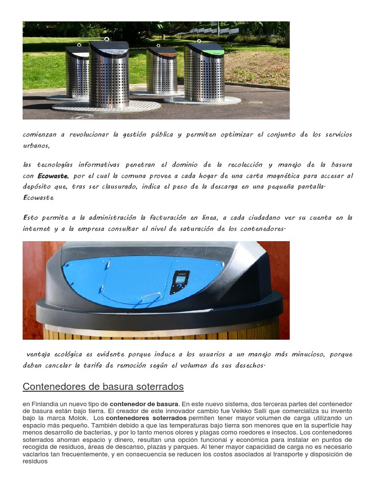 Informe Contenedores de Basura | PDF | Reciclaje | Residuos