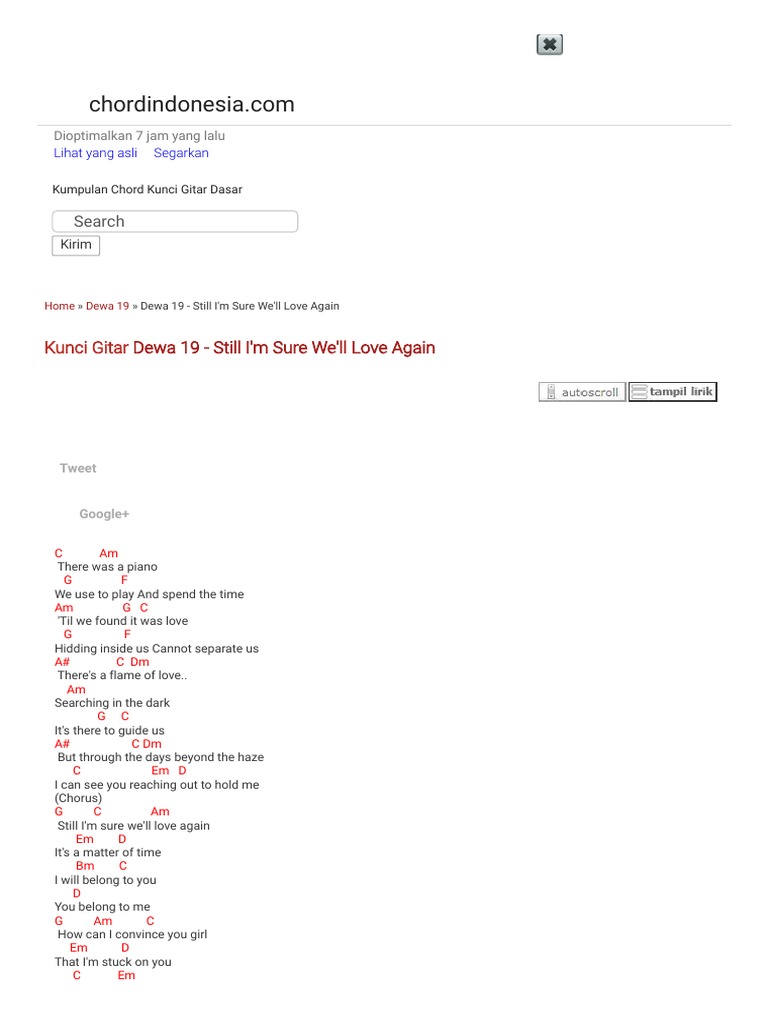 Kunci Gitar Dewa 19 Still I M Sure We Ll Love Again Chord Dasar Mudah Chordindonesia Com Musicians Music Award Winners