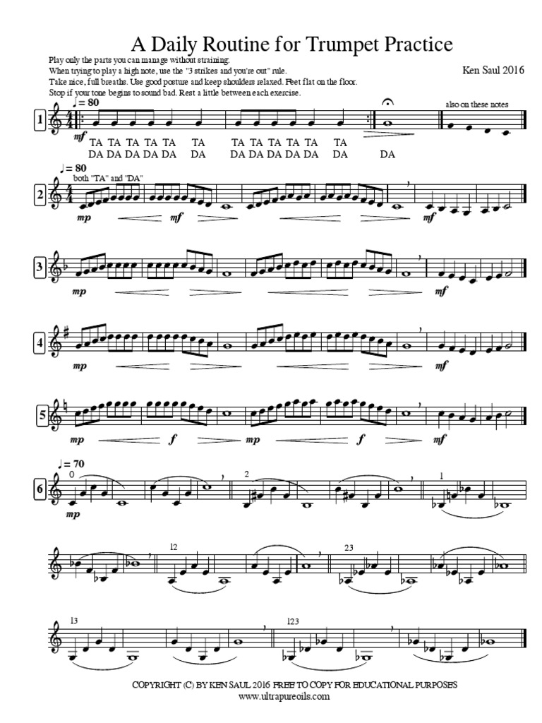 Daily Routine Clinic Trumpet PDF Sports Leisure