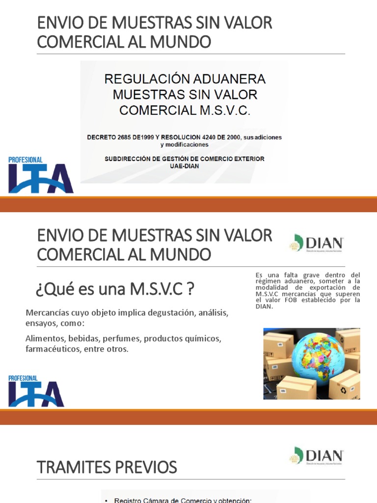 Envio de Muestras Sin Valor Comercial
