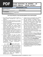 Cetrede 2017 Prefeitura de Aquiraz Ce Engenheiro Civil Prova