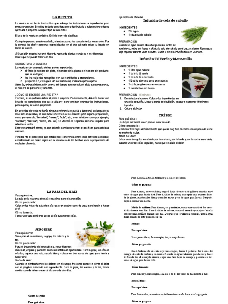 La Receta de Hierbas | PDF | Té | Plantas medicinales