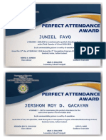 Academic Excellence Award Junior High A4
