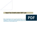 Input Tax Credit Under GST Law Final