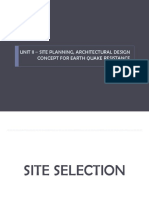 Unit Ii - Site Planning, Architectural Design Concept For Earth Quake Resistance