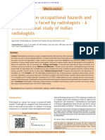 Non Radiation Occupational Hazards and Health Issues Faced by Radiologists - A Cross Sectional Study of Indian Radiologists