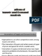 Application of Supply and Demand Analysis