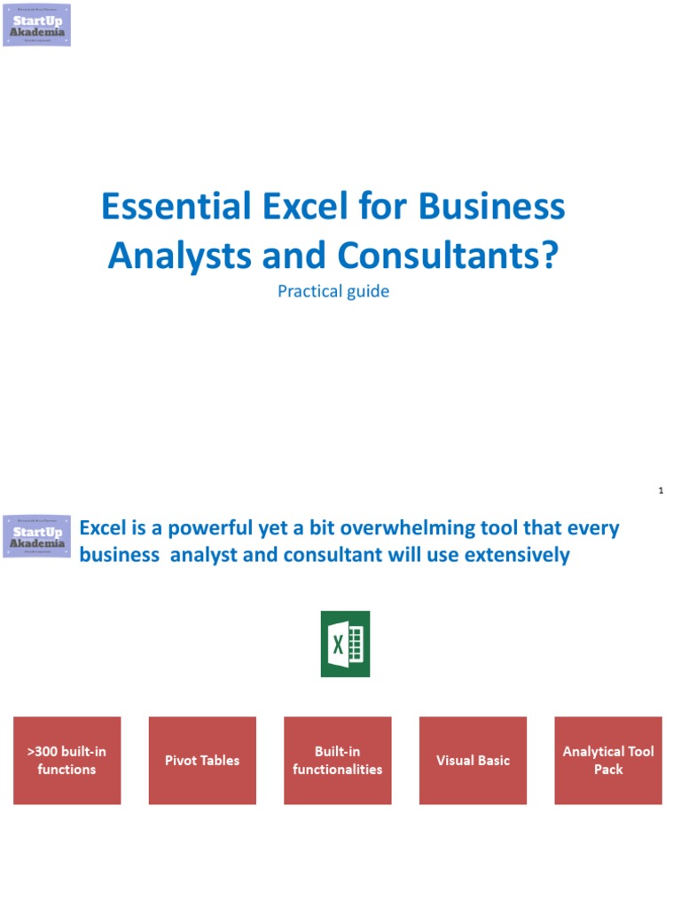 Essential Excel Tools for Business Analysts | PDF | Data Analysis ...
